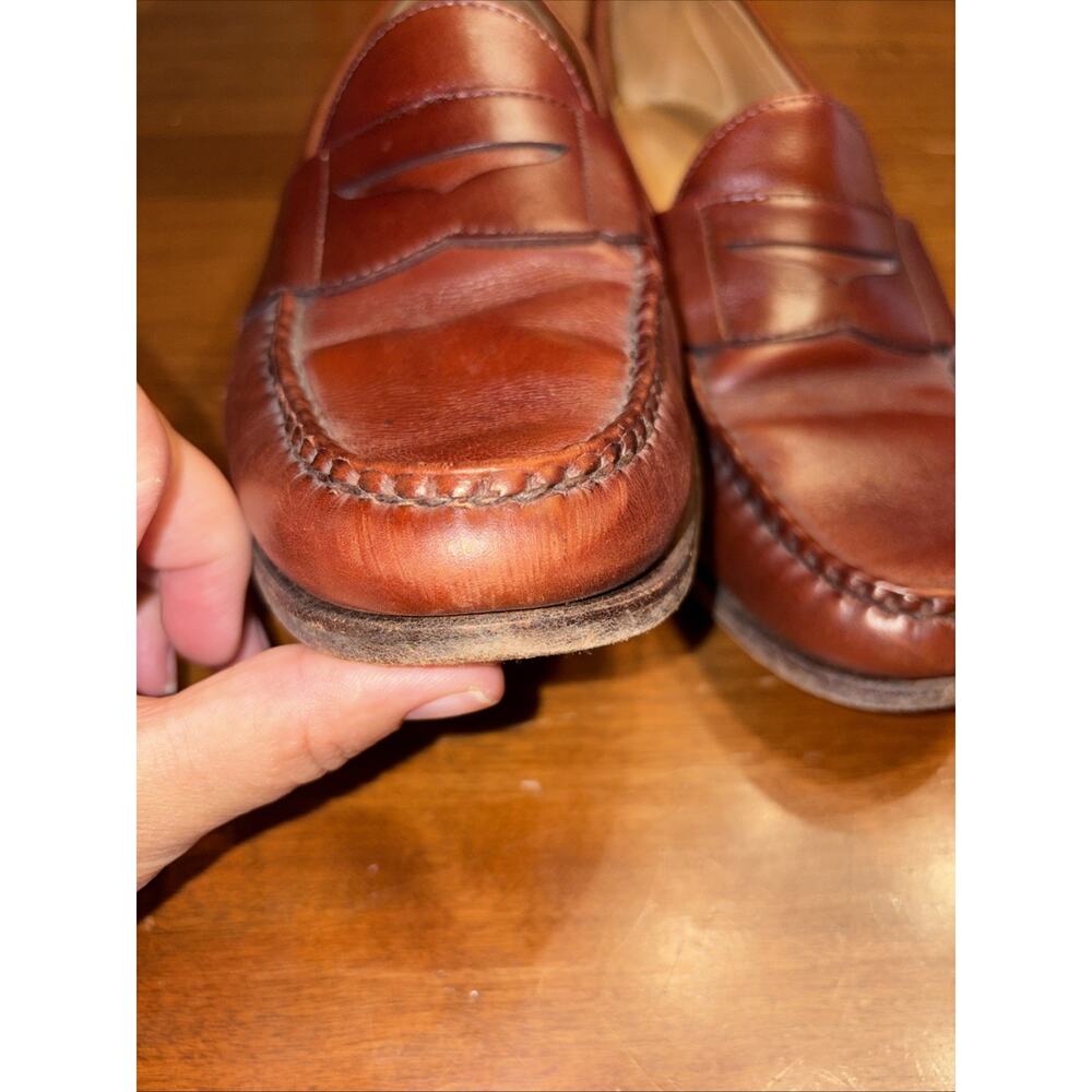 Allen Edmonds Cameron 42073 authentic burgundy leather penny loafers 9 C - Picture 3 of 7